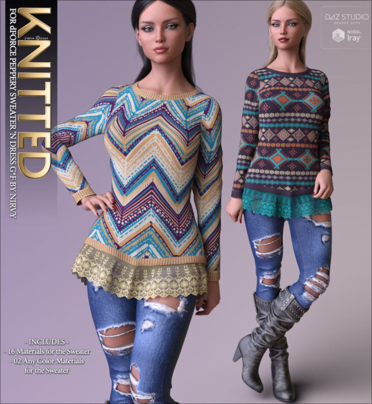 Knitted for dForce Peppery Sweater N Dress G8F