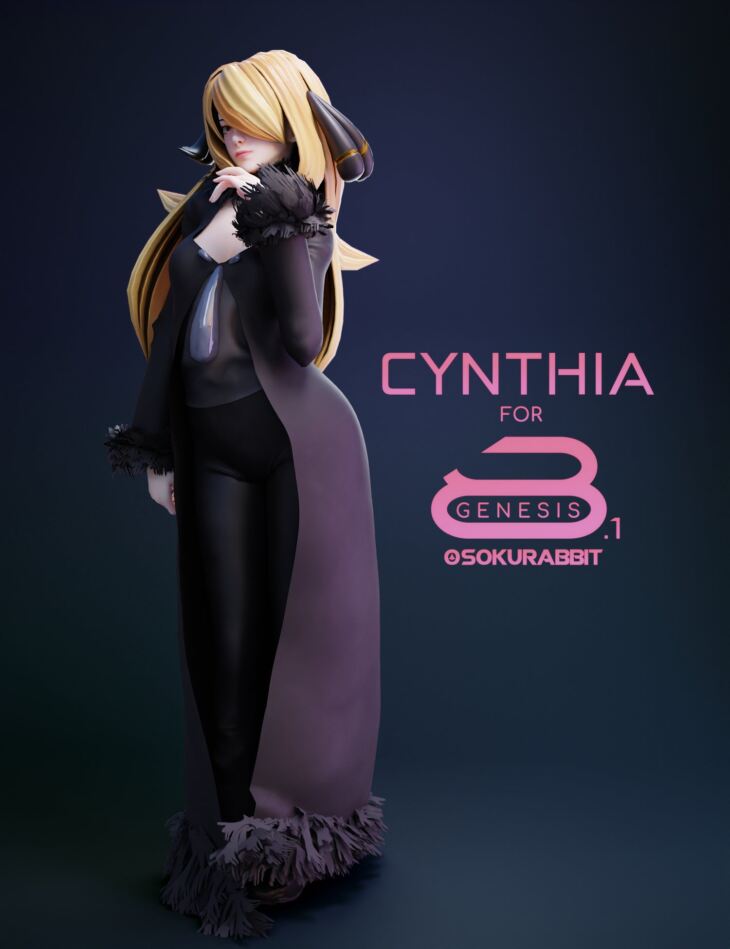 Pokemon Cynthia For Genesis 8 and 8 1 Female