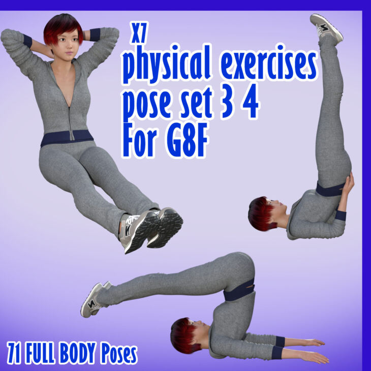 X7 Physical Exercises Poses Set 3 4 for G8F