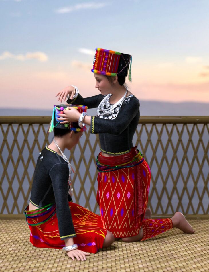 dForce Jingpo Outfit for Genesis 8 and 8 1 Females