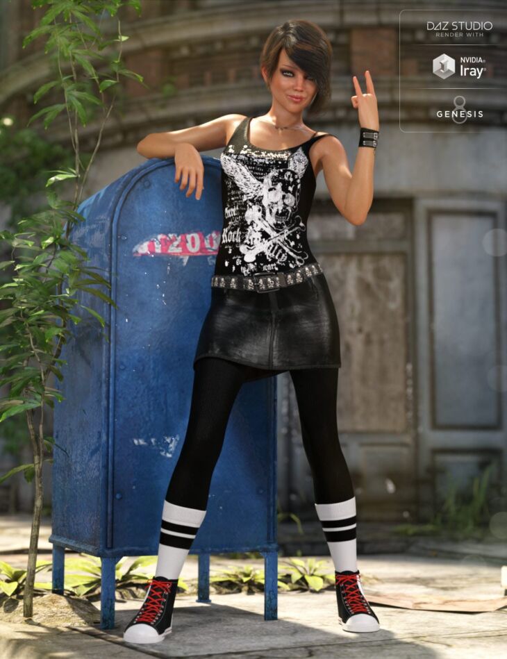 dForce Walking Dangerously Outfit for Genesis 8 Female s
