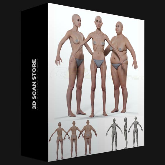 3dscanstore Morphable Female and Male Base Mesh
