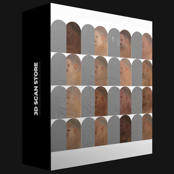 3D Scan Store Male Female 16 x HD Displacement Map Pack 01