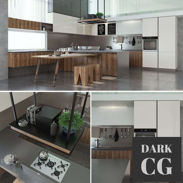 3D Model Kitchen Cucine Stosa Infinity Diagonal