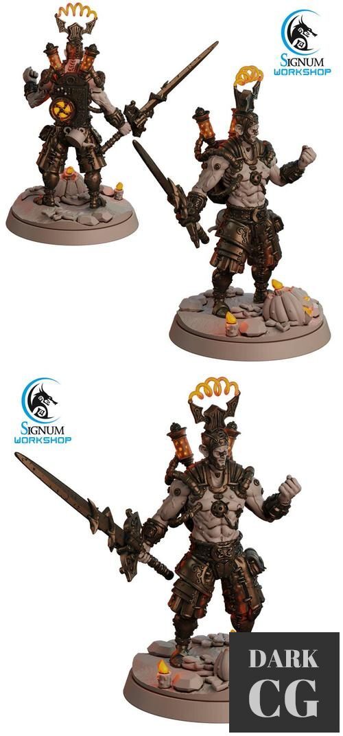 Experimental warrior with a sword – 3D Print