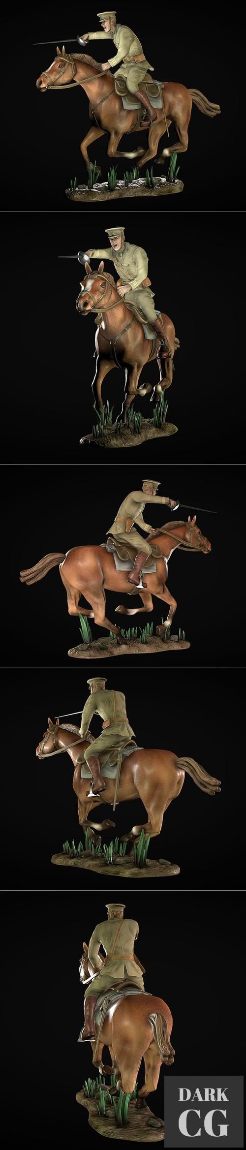Cavalry charge - WW1 - British – 3D Print