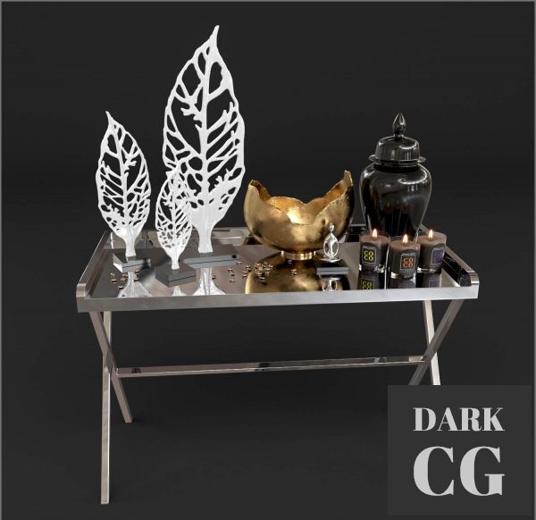 3D Model Console and Decor set 4