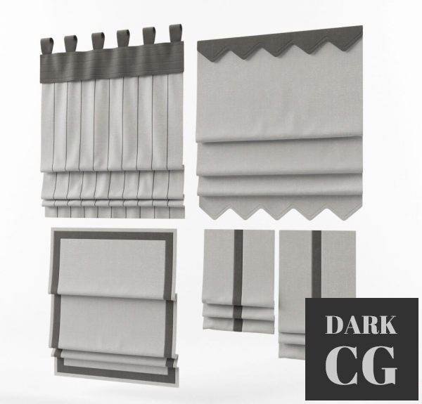 3D Model Curtains 4 pieces
