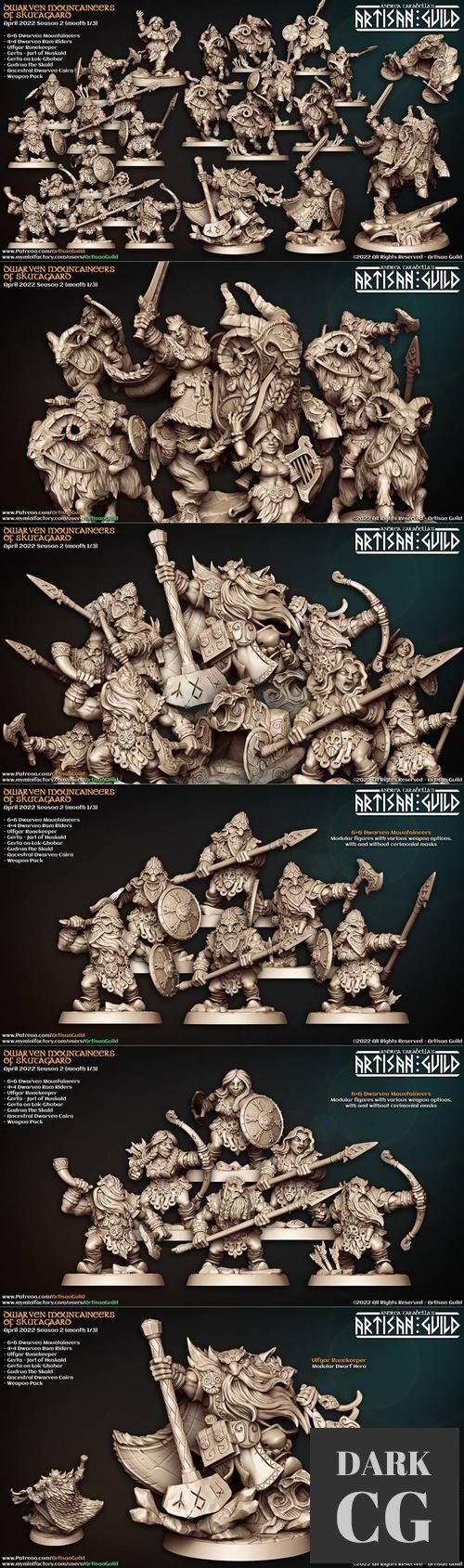 Artisan Guild - Dwarven Mountaineers of Skutagaard April 2022 – 3D Print