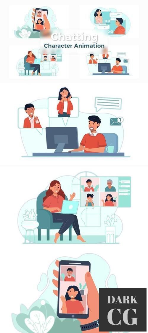 Video Chatting And online learning Animation Scene Pack 36867681