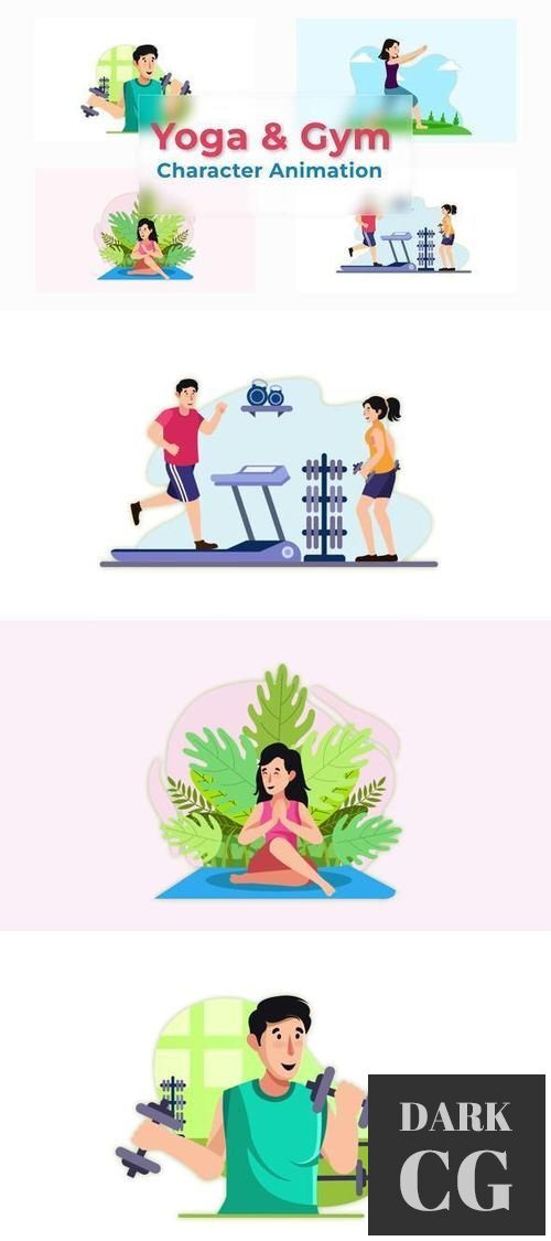 Yoga And Gym Character Animation Scene Pack 36866615