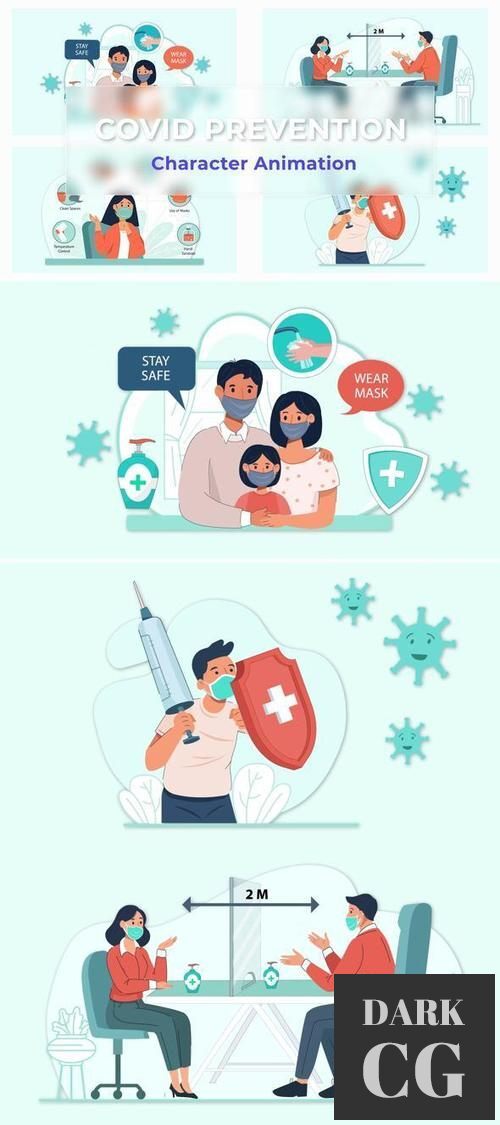Covid Prevention Explainer And Animation Scene Pack 36858659