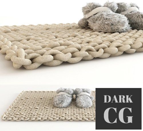 3D Model Carpet and slippers