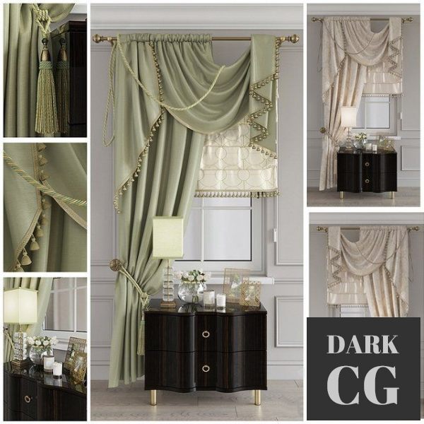 3D Model Curtain classic 1