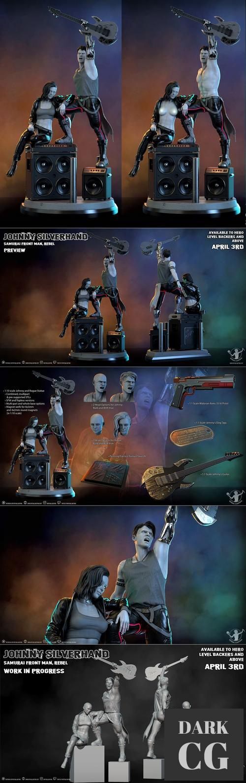 3D Model Ritual Casting Johnny Silverhand and Rogue April 2022 3D Print