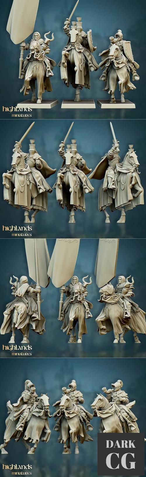 3D Model Highlands Miniatures Grail Knights Command Group 3D Print