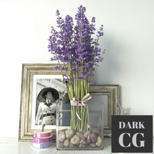 3D Model Decorative set with lavender