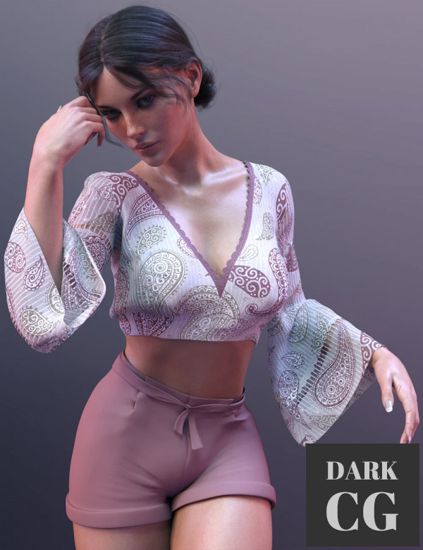 Daz3D, Poser: X-Fashion Summer Ladies Outfit for Genesis 8 and 8.1 Females