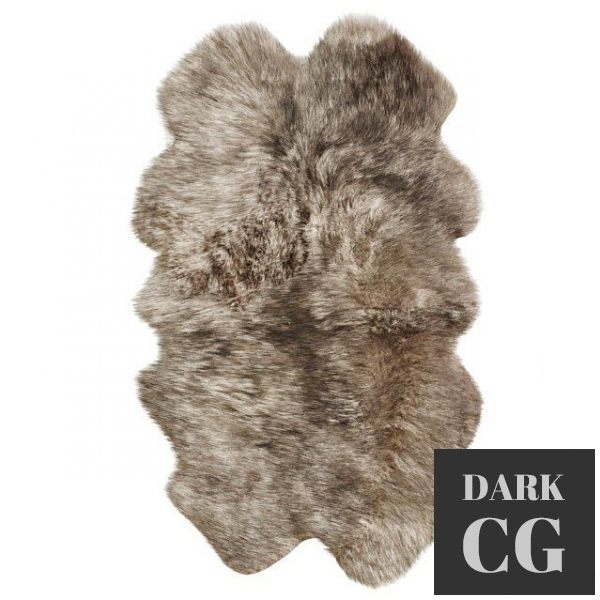 3D Model Natural Sheepskin Rug