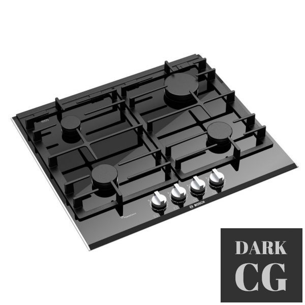 3D Model Series 8th Gas Hob 60 cm PRP6A6D70 by Bosch