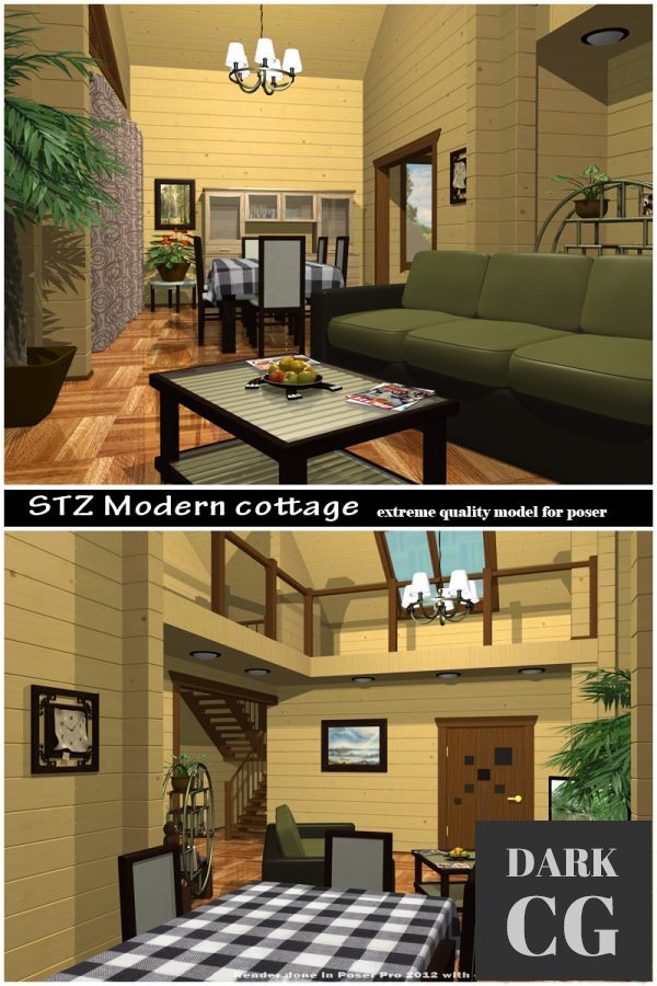 Daz3D, Poser: STZ Modern cottage