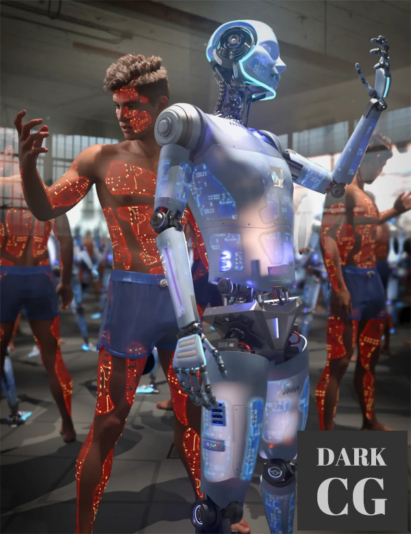 Daz3D, Poser: SubDermal Circuits for LIFE Android 2.0 Male and Genesis 8 and 8.1 Male