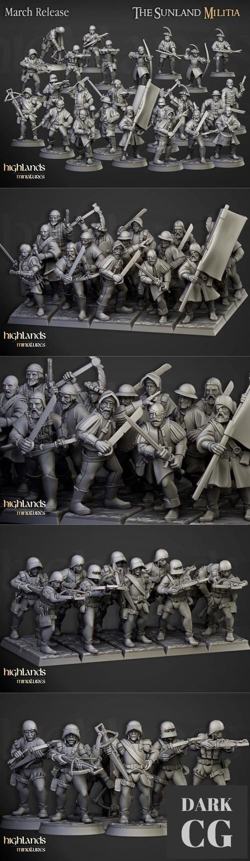 3D Model Highlands Miniatures Sunland Militia March 2022 3D Print