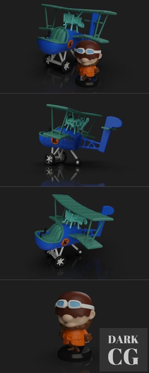 3D Model PlaKit Dastardly And Muddley Machines KLUNK PLANE 3D Print