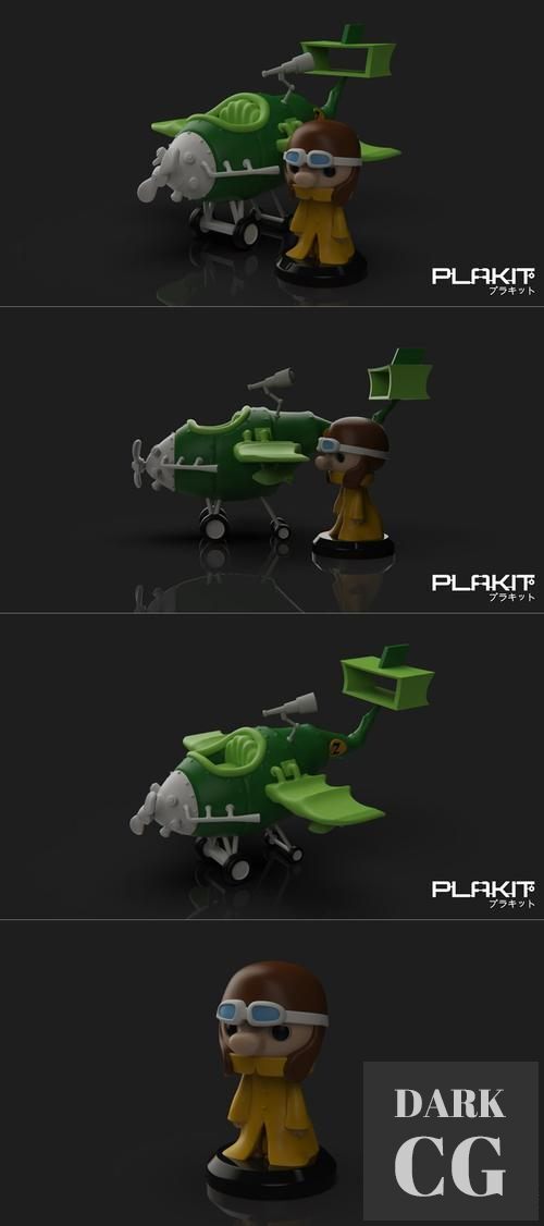 3D Model PlaKit Dastardly And Muddley Machines ZILLY PLANE 3D Print