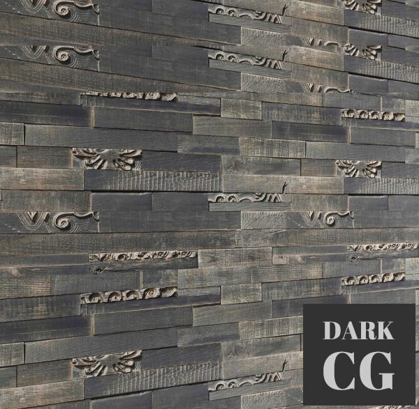 3D Model Antique Wood wall