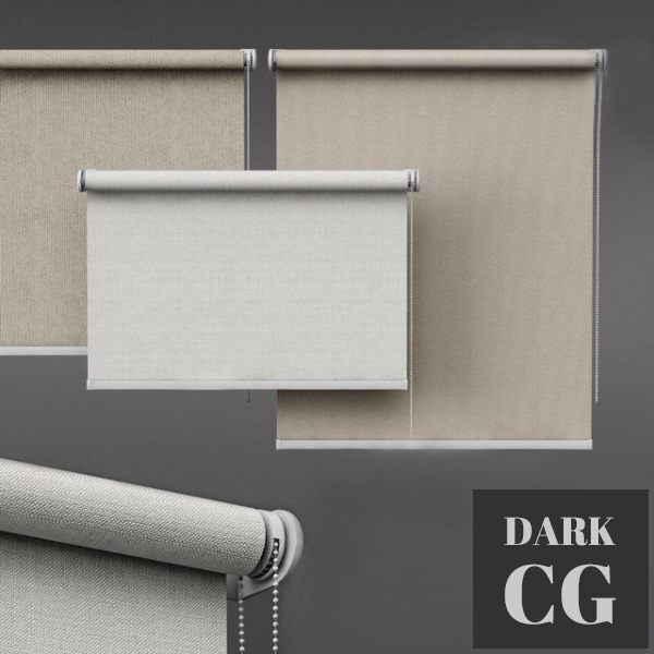 3D Model Roller blind set 01