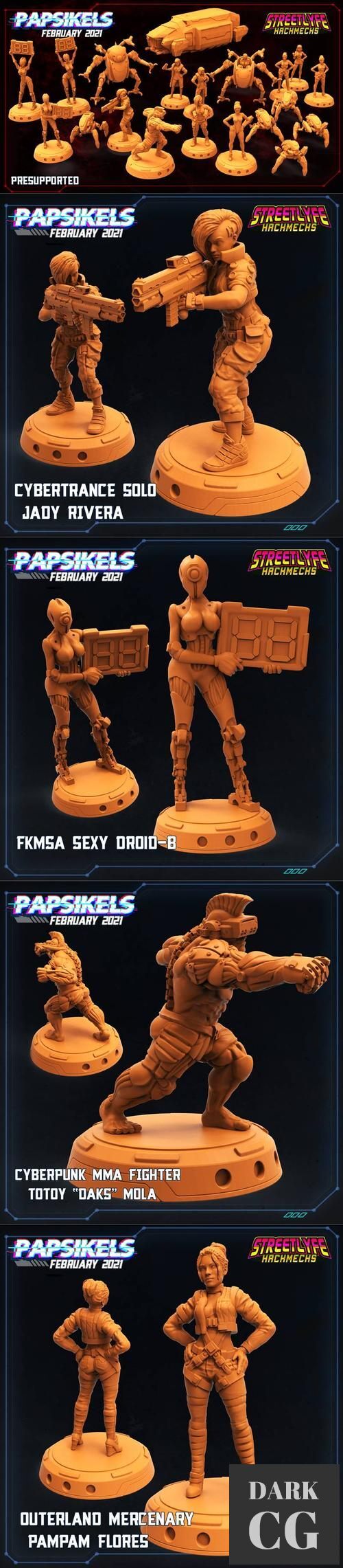 Papsikels Miniatures - Cyberpunk February 2021 – 3D Print