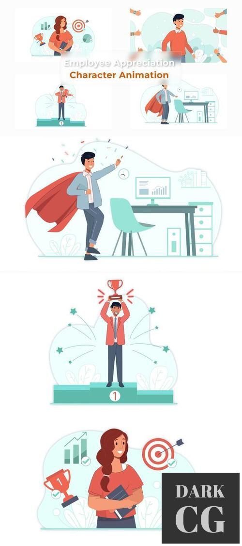 Employee Appreciation Character Animation Scene Pack 37070993