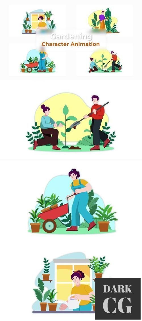 Gardening Character Animation Scene Pack 37070266