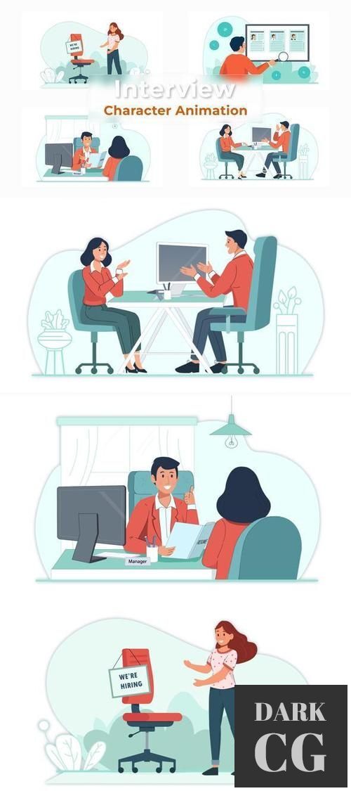 Job Interview Character Animation Scene Pack 37070227