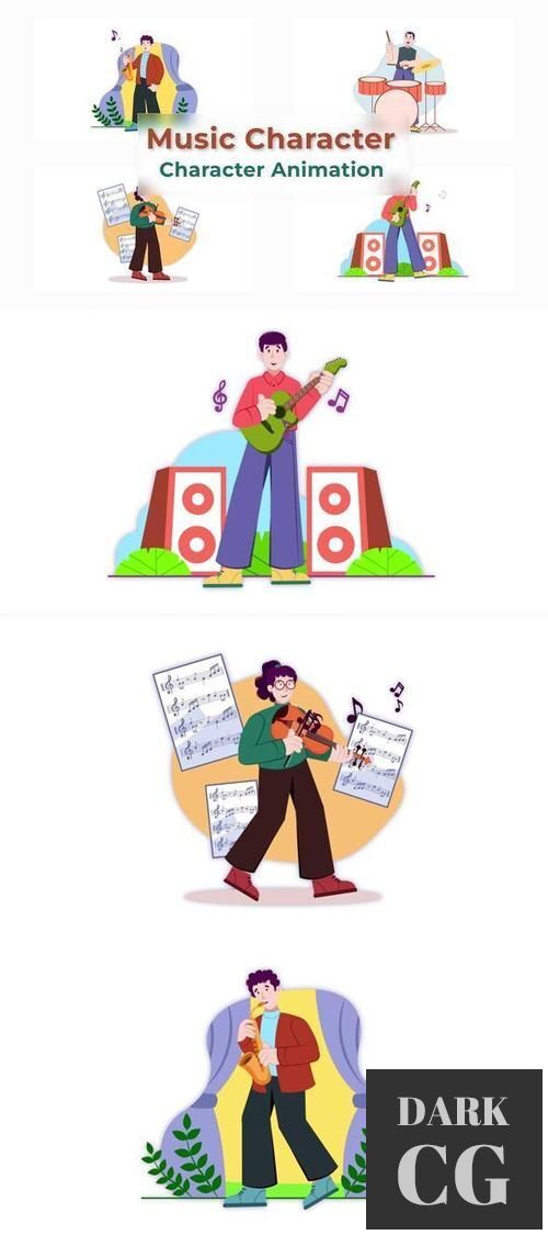 Music Character Animation Scene Pack 37069988