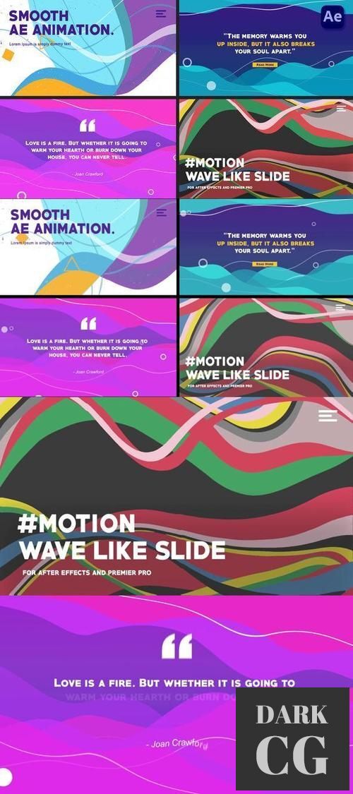 Wave-like Slides: Quote titles [After Effects] 37053835