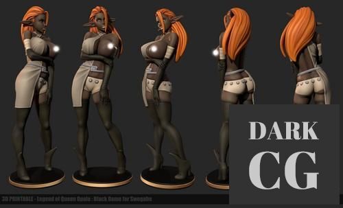 Black Dame Topless – 3D Print