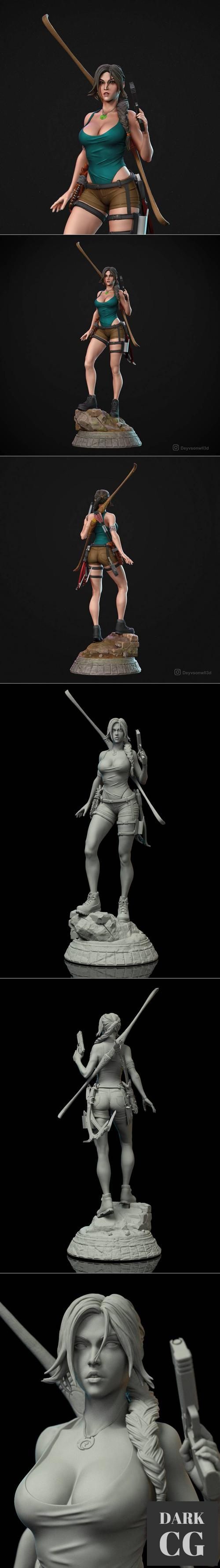 Lara Croft Tomb Raider Fan Art Statue – 3D Print
