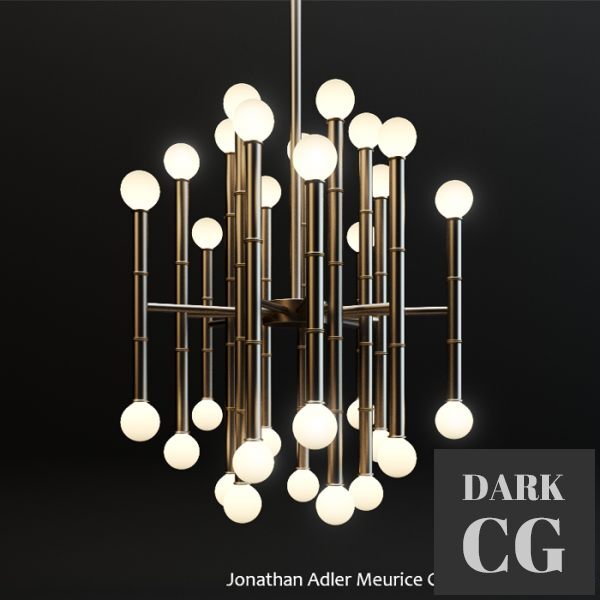 3D Model Jonathan Adler Meurice Chandelier 30 Light