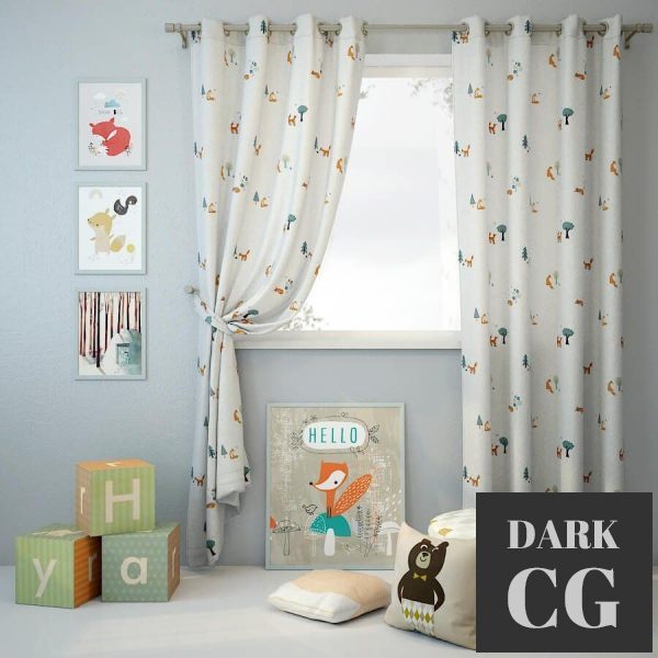 3D Model Curtain and decor 9