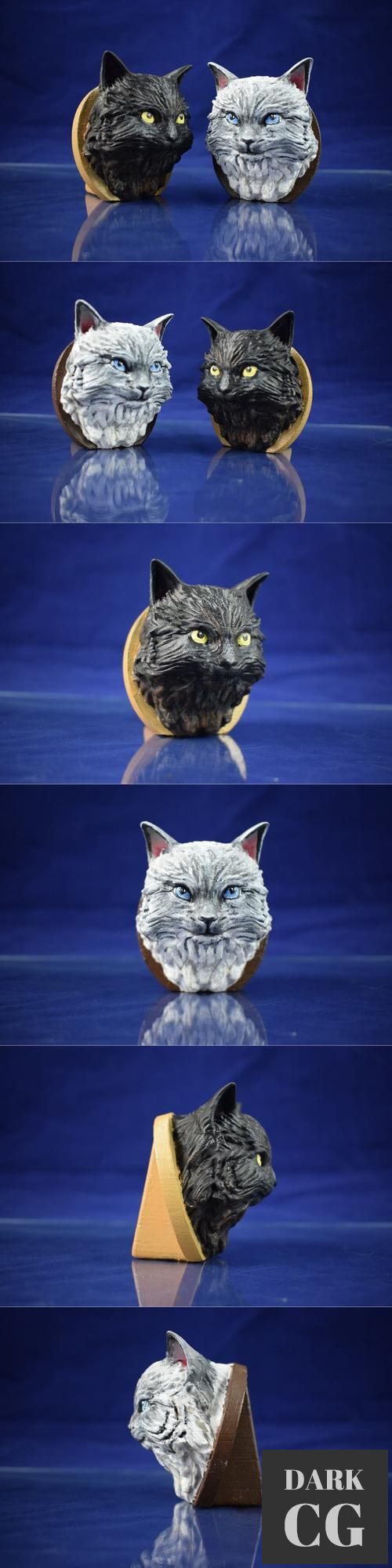 Long Hair Cat Bust – 3D Print