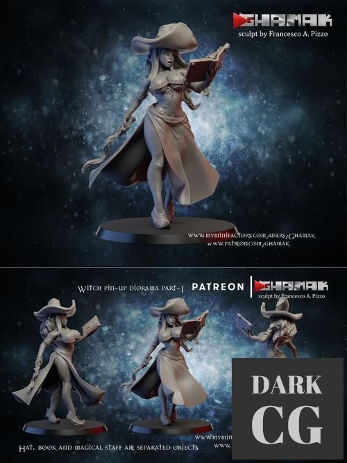 Witch Hunter pin-up – 3D Print