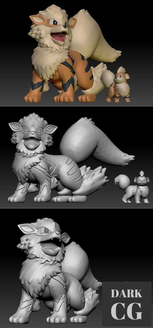 Pokemon Growlithe Arcanine – 3D Print