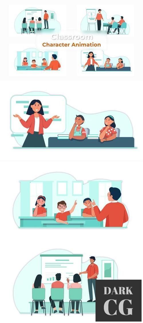 Classroom Character Animation Scene Pack 37148132