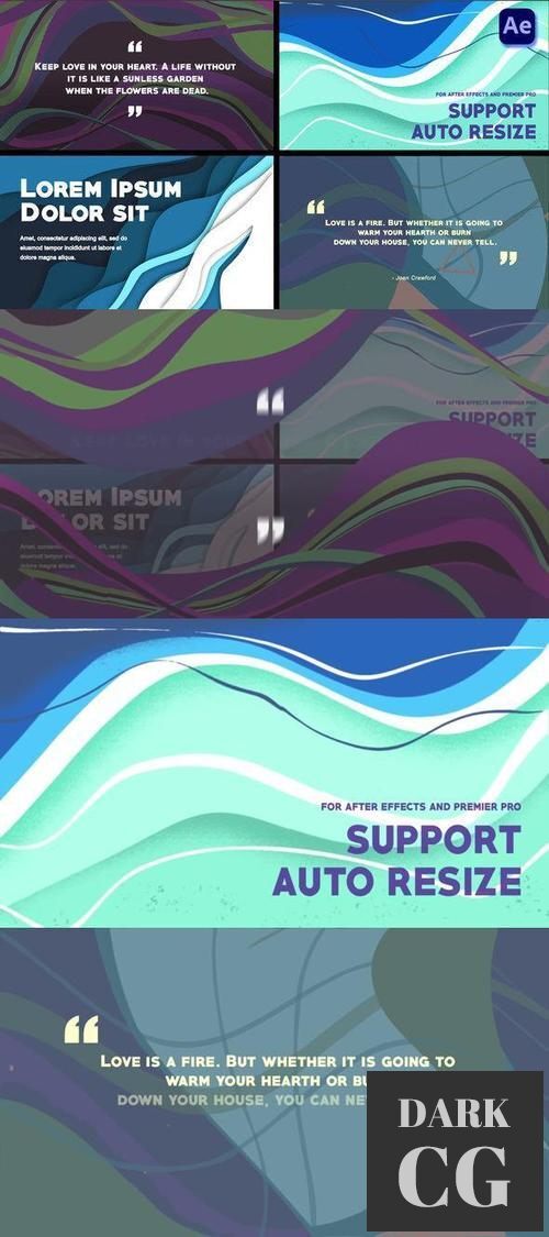 Colorful Wave like Slides Quote titles After Effects 37137809