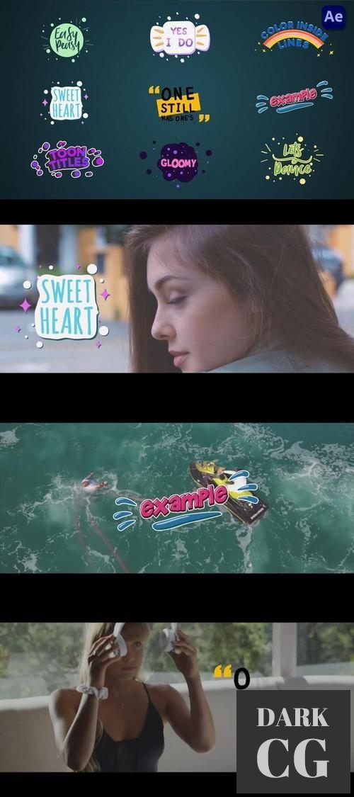 Colorful cartoon titles lower thirds 2 After Effects 37137657