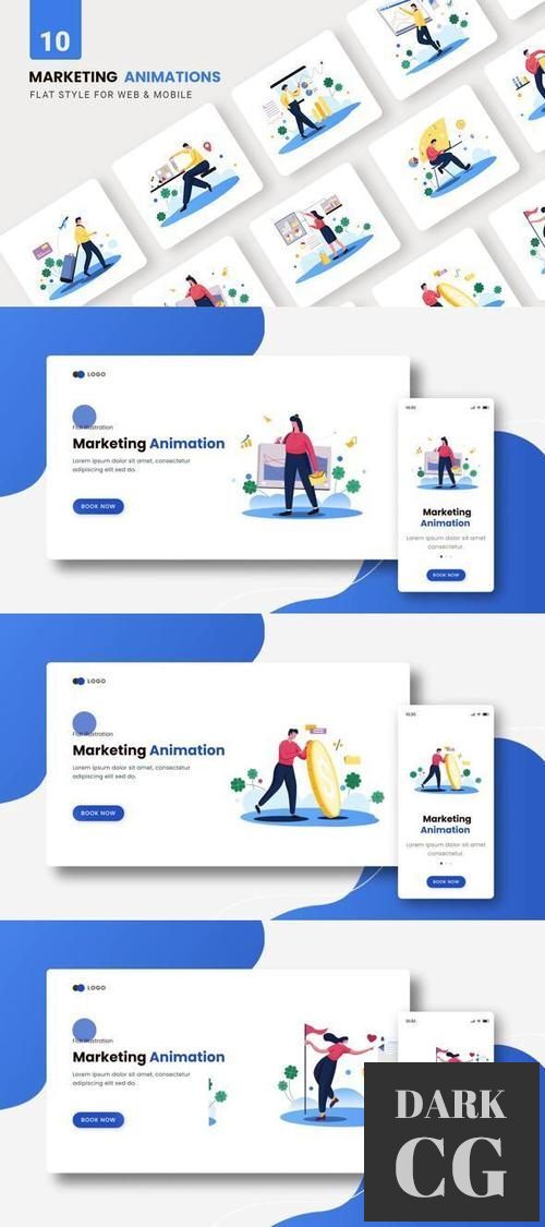 Marketing Animations Flat Concept 37135895