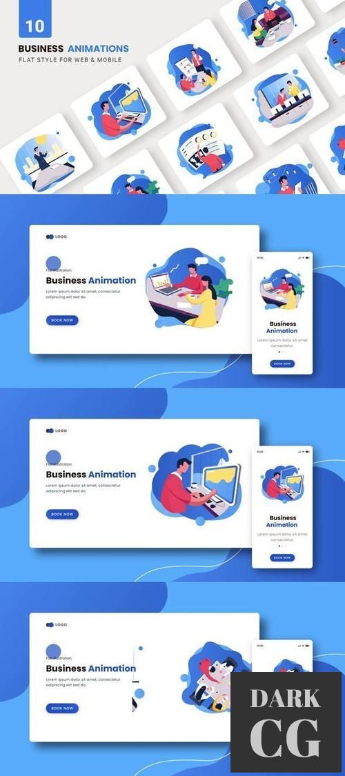 Business Maketing Animations Flat Concept 37135878
