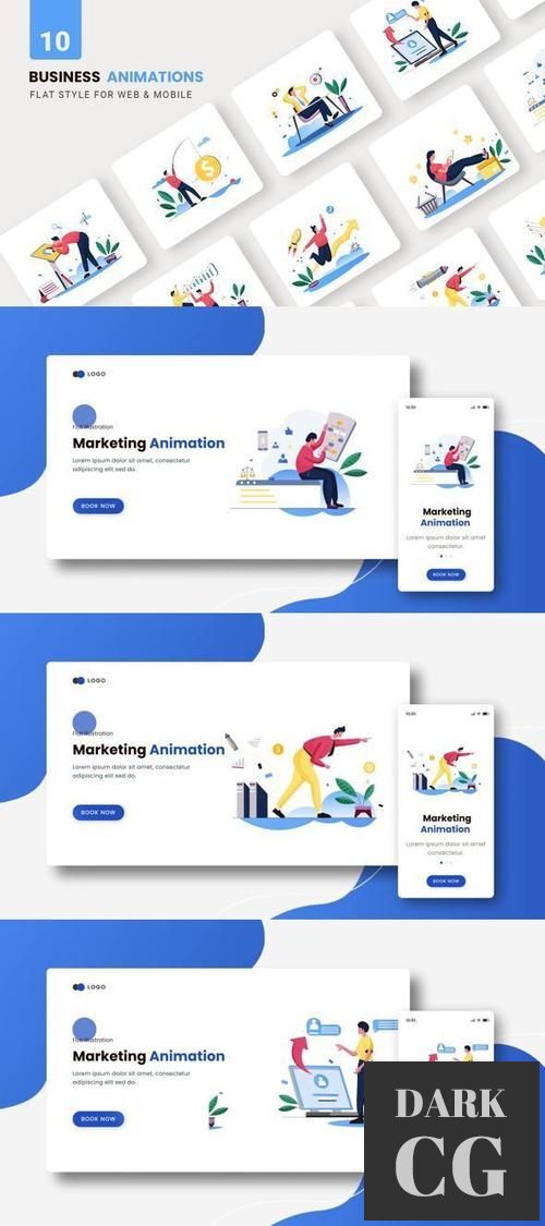 Business Marketing Animations - Flat Concept 37221285